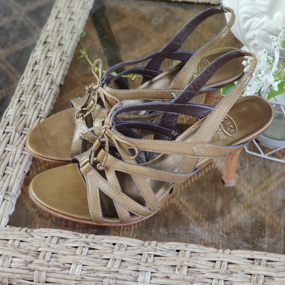 Circa Joan and David Shoes - Circa Joan & David Brown Tie Slingbacks Size 7.5M